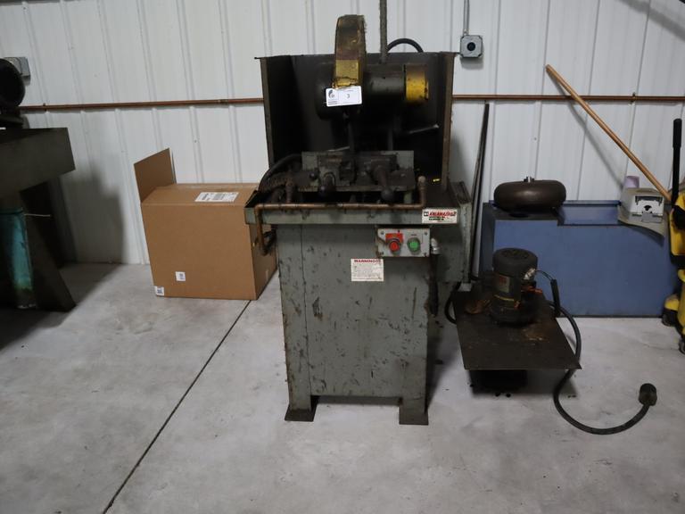 Kalamazoo 14" Abrasive Chop Saw, 5 HP Dual Vises, Coolant Pump, Steel Base- Auction Item