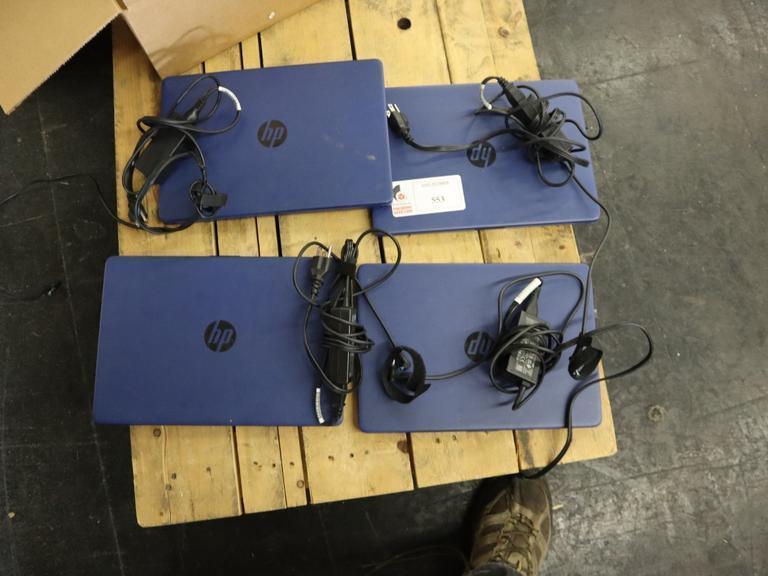 (4) Hewlett Packard Model 14-dq0055dx Laptop Computers, System info in photos.- Auction Item