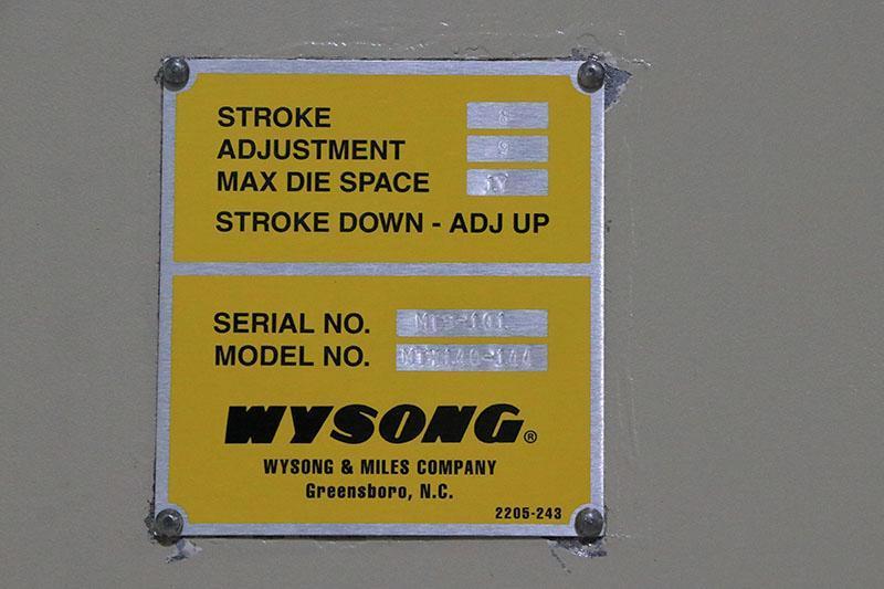 140 Ton x 12' Wysong Hydraulic Press Brake Model MTH-140-144