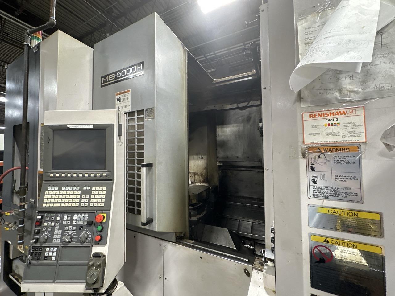 Okuma MB-5000H Horizontal Machining Center, 2011 – OSP-P200MA, 60 ATC, 1,000 PSI TSC, Renishaw Probe
