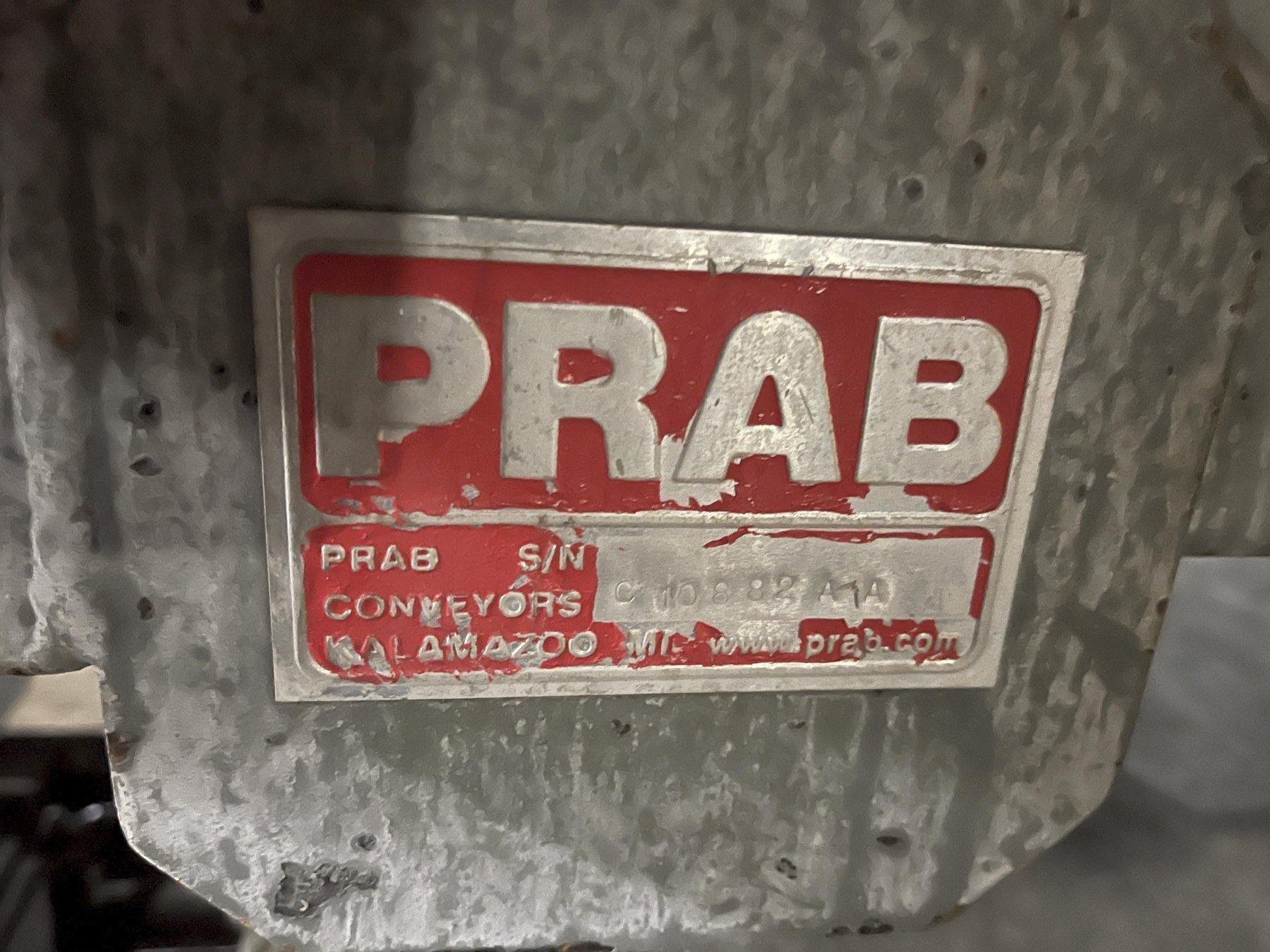prab traveling shaker conveyor model c 10882 a1a with drive and air gate