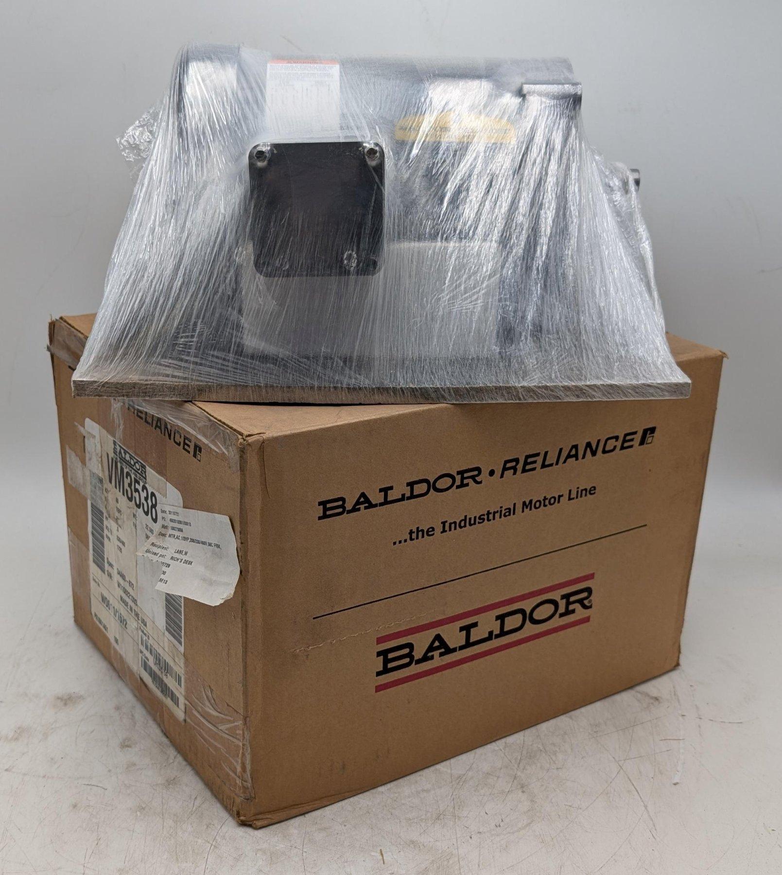 Baldor-Reliance VM3538 General Purpose AC Motor – 1/2 HP, 1720 RPM, 208-230/460V, 3-Phase, TEFC, 56C Frame