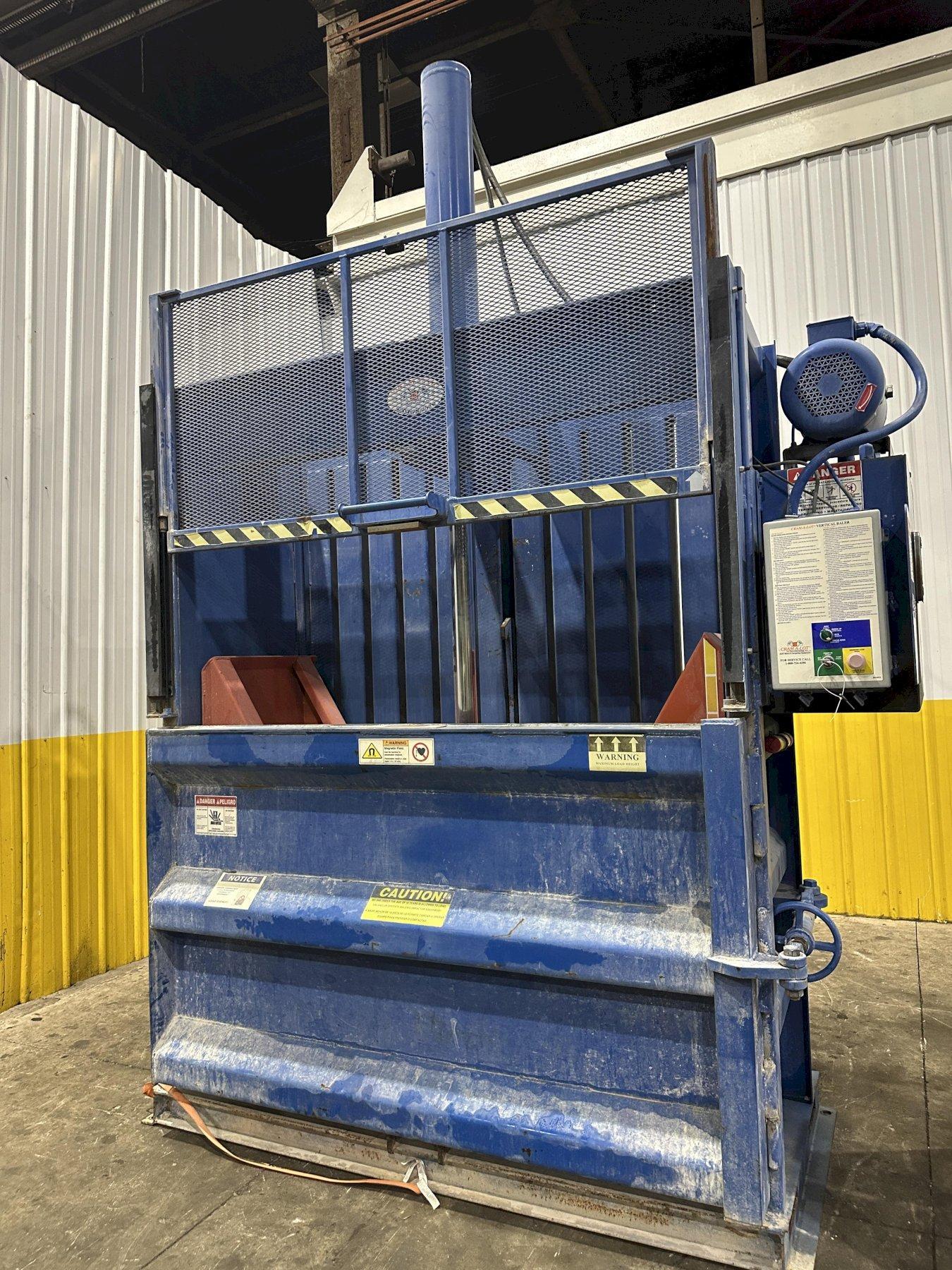 72" X 30" JV MFG CRAM A LOT MODEL #VB-72-B VERTICAL HYDRAULIC CARDBOARD BALER : YOBRO 26378