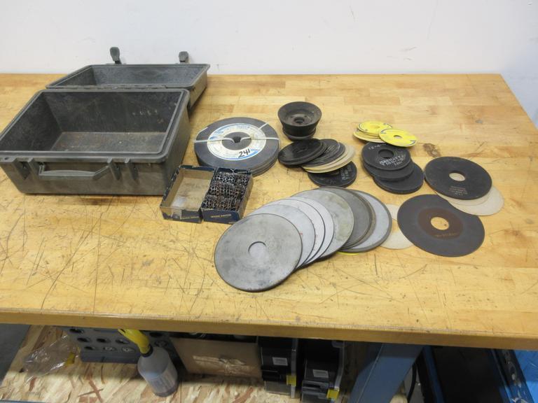 Diamond Tool Grinder Wheels 1-1/4" Arbor Assorted Types and Sizes, NorZon III Grinding Discs, Box of Grinding Wheel Dressers- Auction Item