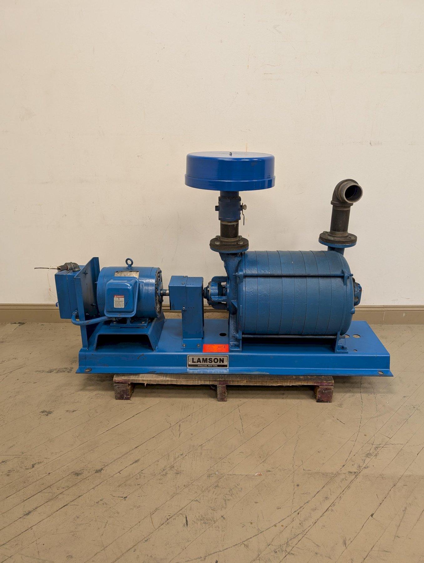 Lamson 3109-9-0-AD Multistage Centrifugal Blower with 10 HP Toshiba Motor and Stoddard F64-3 Silencer