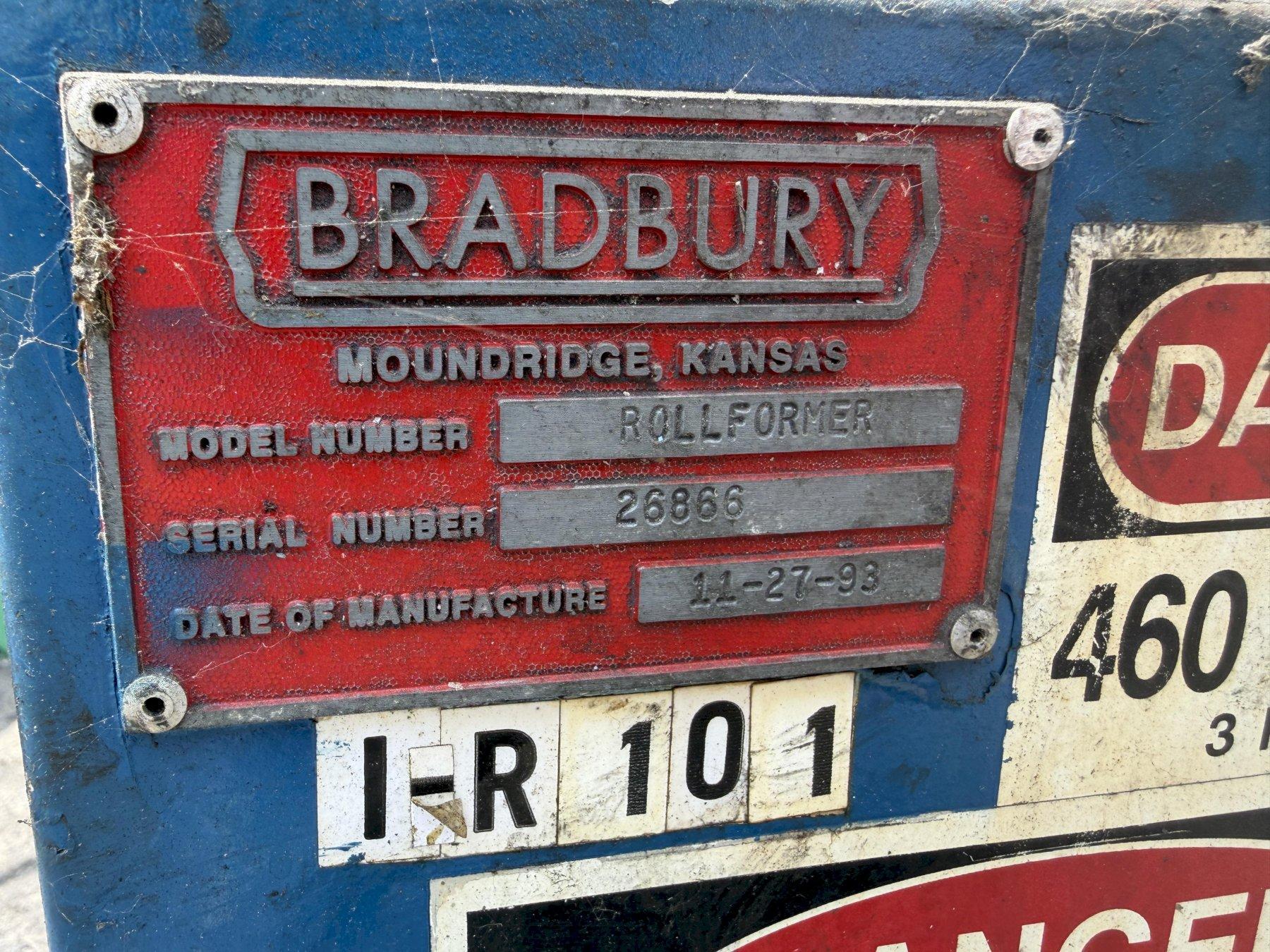 16 STAND x 3" X 18" ROLL SPACE BRADBURY MODEL #430 U-JOINT DRIVE ROLLFORMER: YOBRO #25254