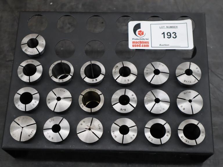 5C Collets in Huot Collet Rack- Auction Item