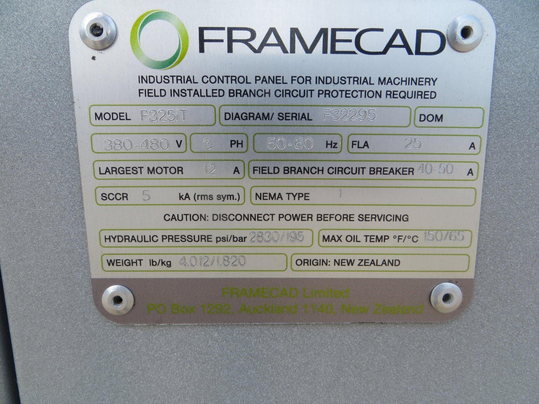 FRAMECAD System - Model F325iT - Produces Wall Frames, Trusses and Joists for Residential and Light Commercial Buildings
