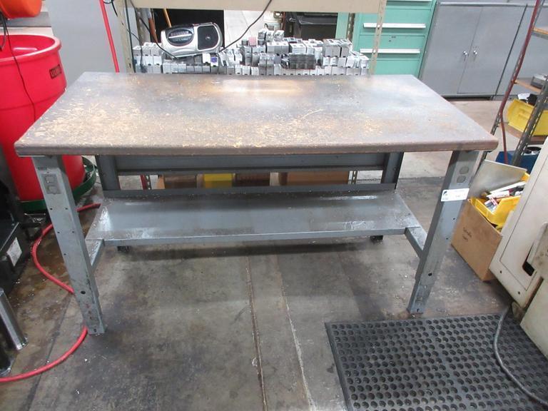 Uline Wood Top Work Bench with Lower Shelf- Auction Item