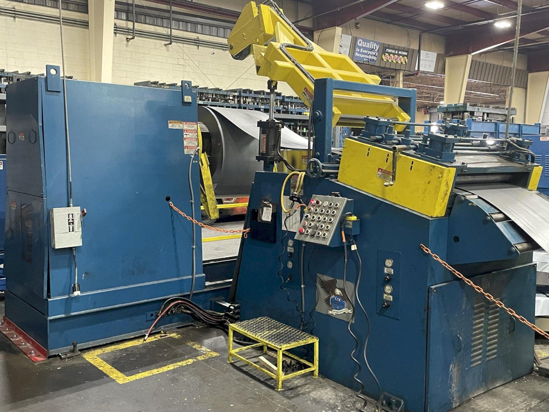 20,000 lbs. x 36" Coe Press Equipment "Conventional" Servo Coil Feed Line For Metal Stamping, Year 1999