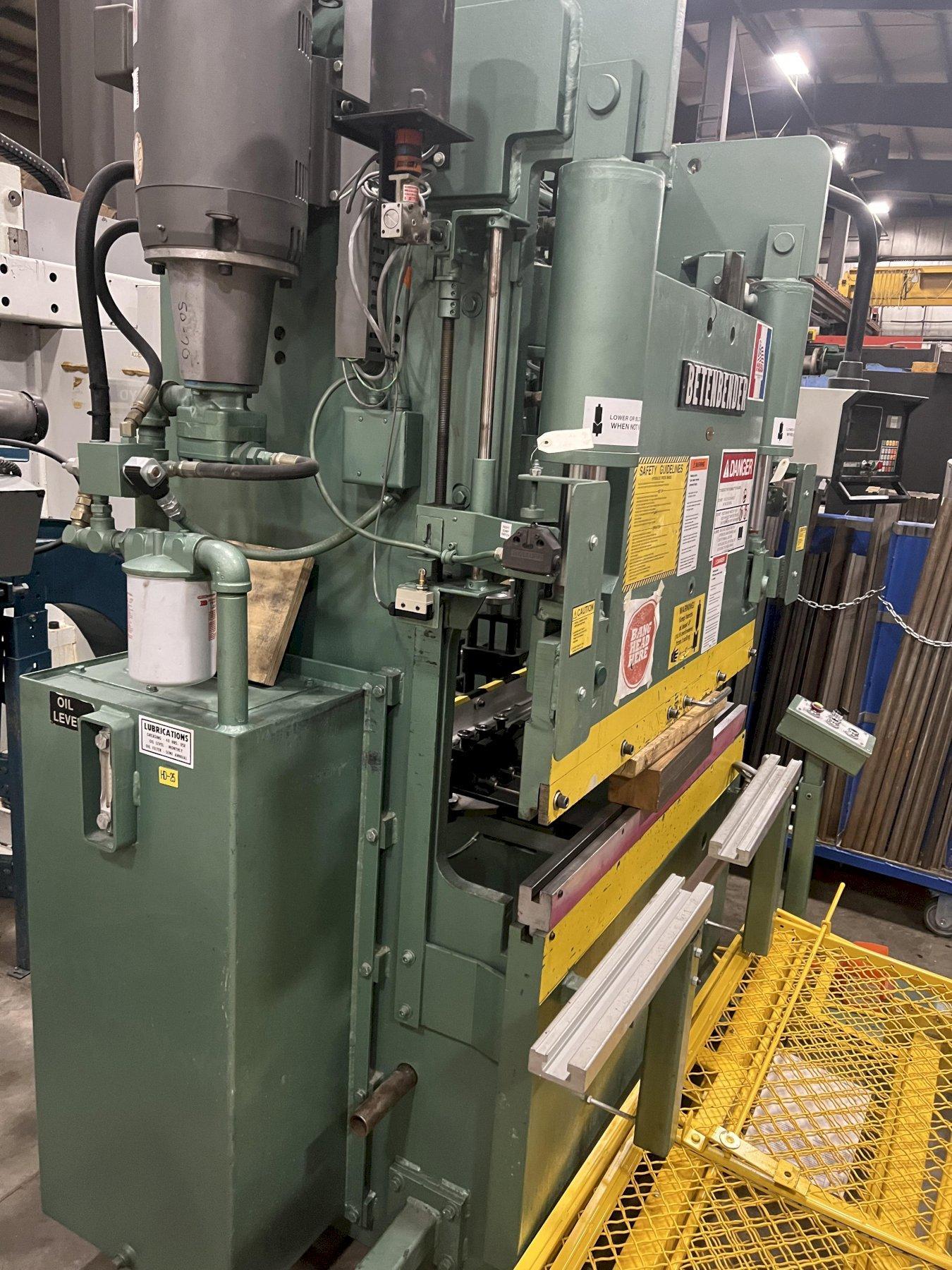50 TON BETENBENDER HYDRAULIC PRESS BRAKE, MODEL 4-50T, HURCO AUTOBEND 7 BACKGAUGE, TOOLING, 1999
