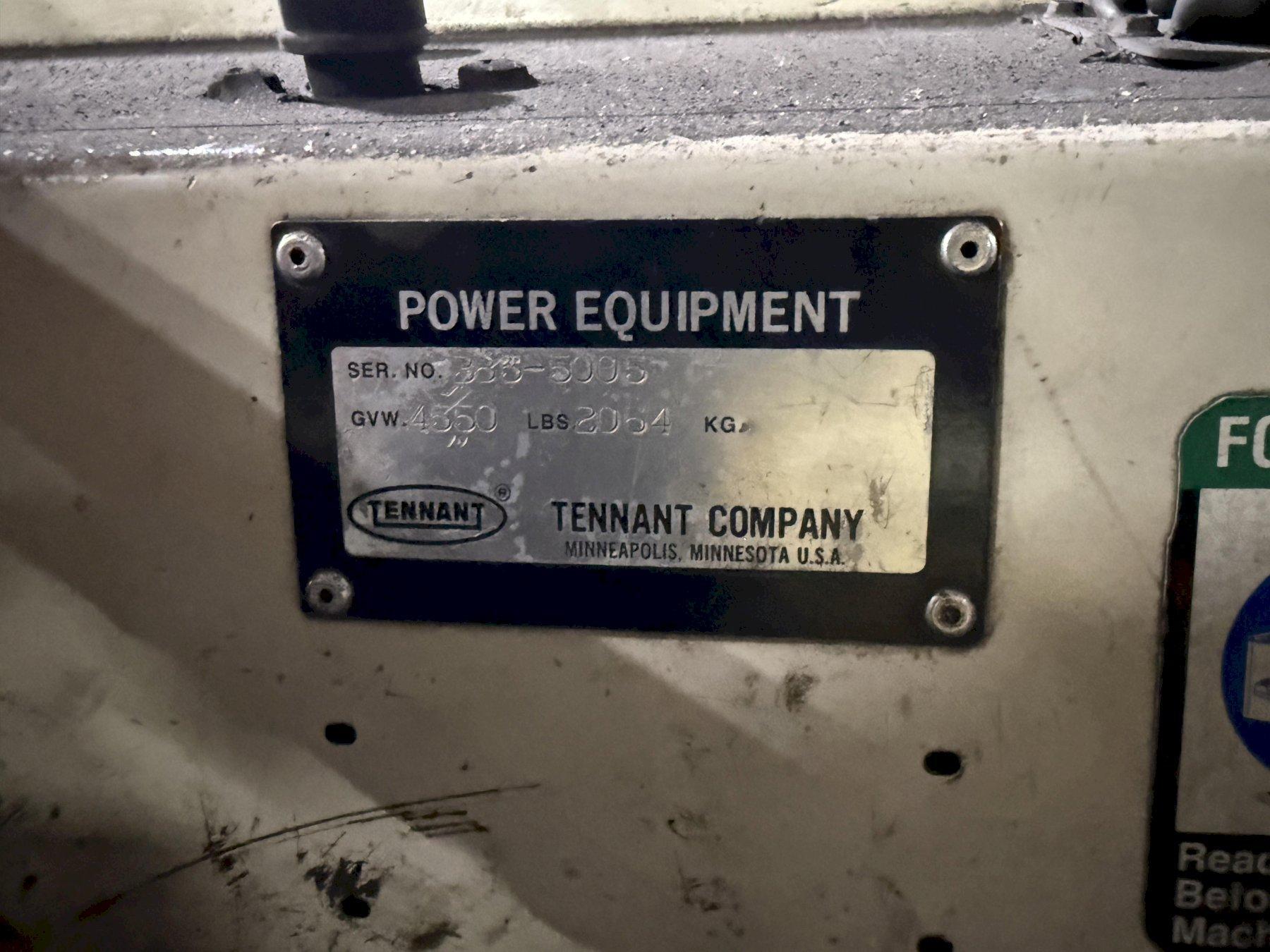 Tennant model 383 floor sweeper s/n 383-5005 not in service