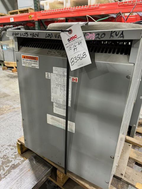 (1) PREOWNED REX 3 PHASE TRANSFORMER, 20 KVA