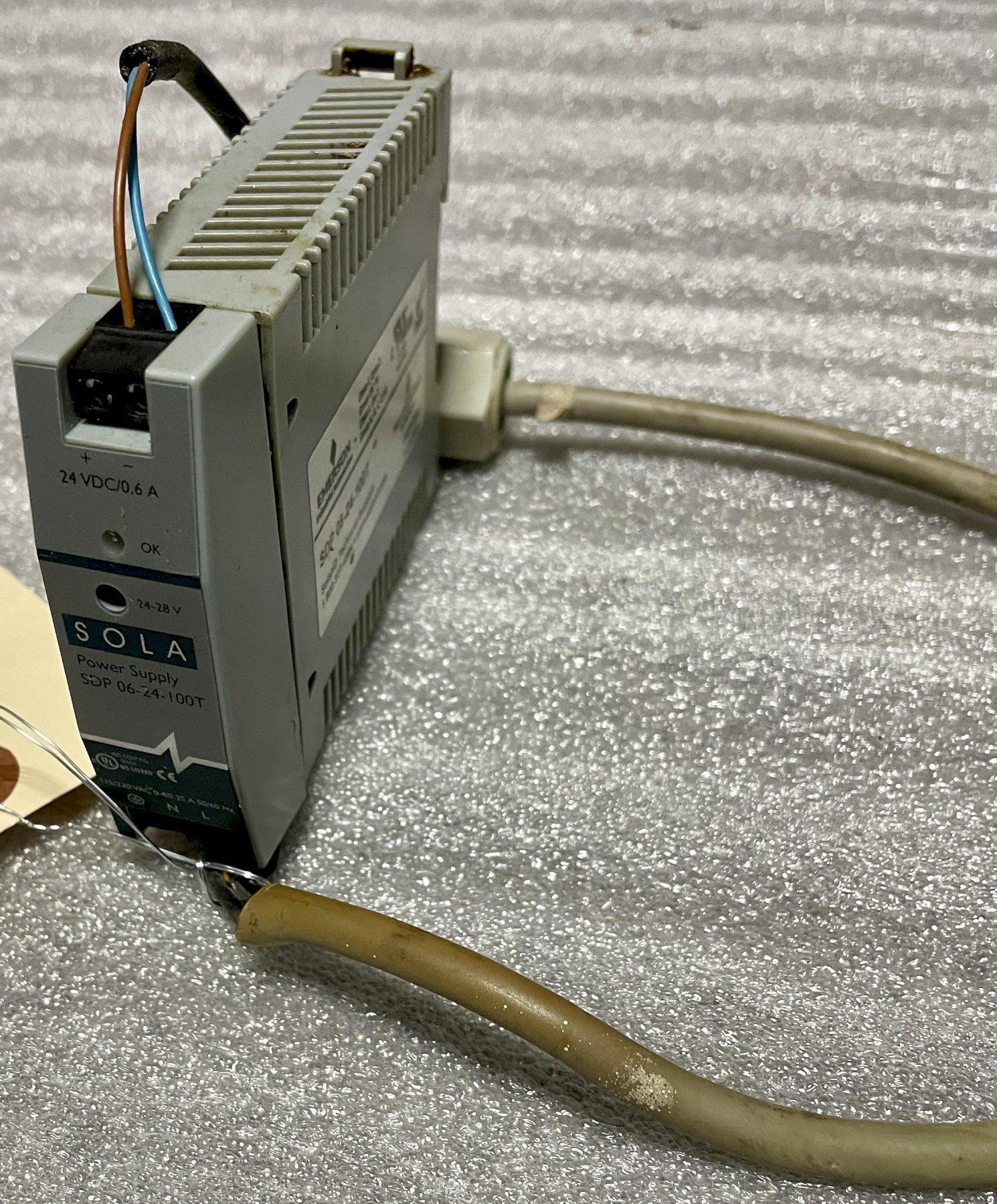 EMERSON SOLA HD LOW POWER DIN RAIL POWER SUPPLY, Model SDP 06-24-100T, 1 Output, 14.4 W, 24 VDC, 600 mA.