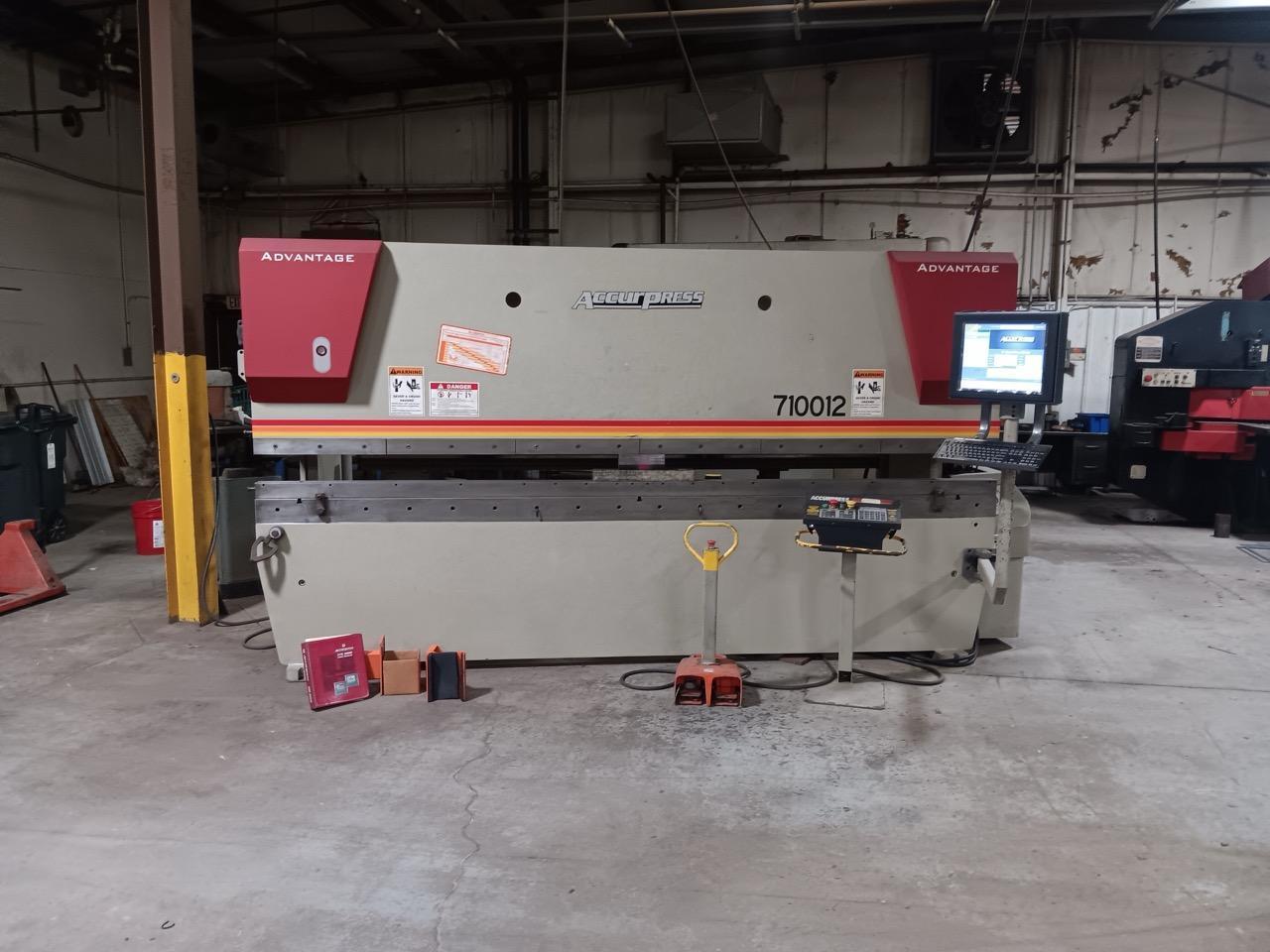 100 ton x 12′ Accurpress 710012 CNC Press Brake, 2007 – ETS 3000 X/R Gauge
