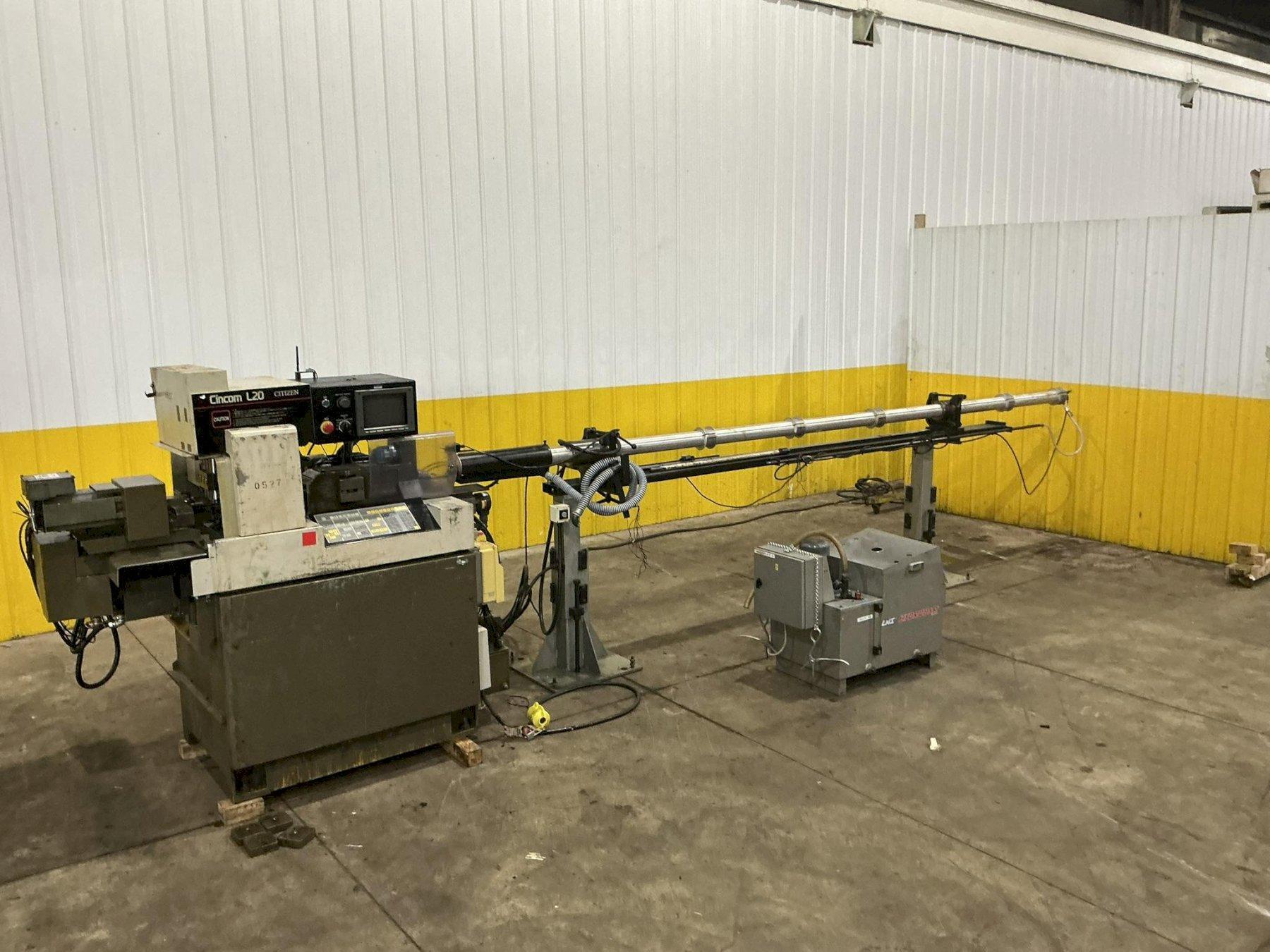 12' LNS MODEL 3.20HS-4.8 HYDRAULIC CNC LATHE MAGAZINE STYLE BAR FEEDER: #YOBRO 25107