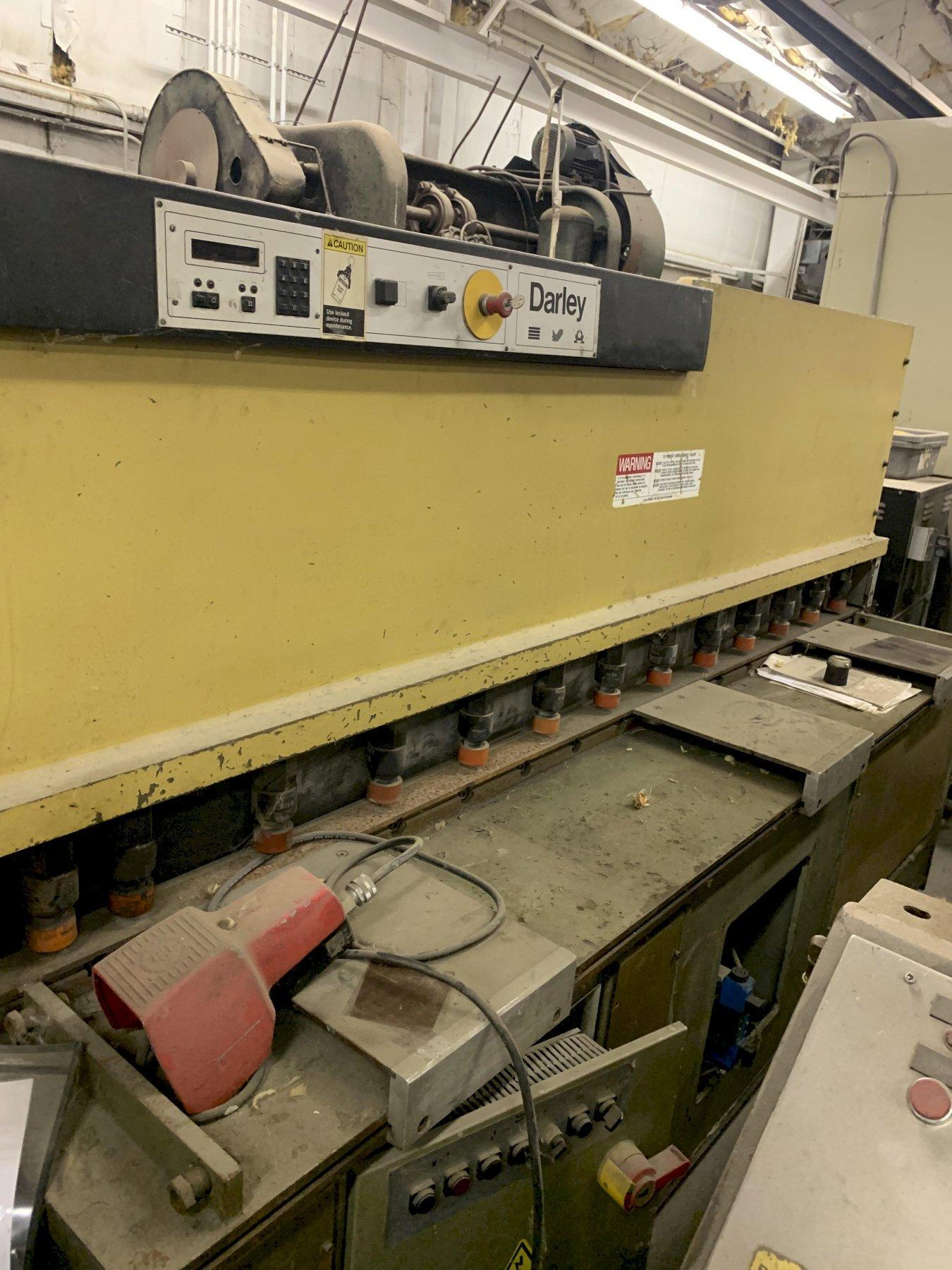 1 - PREOWNED DARLEY HYDRAULIC POWER SQUARING SHEAR, MODEL #: S2504, S/N: 11.1407, YEAR: 1987