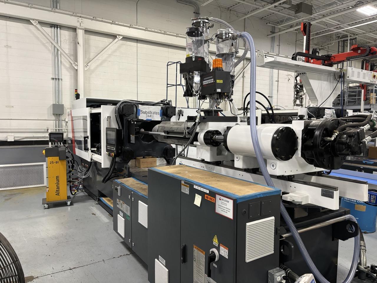 2024 Milacron Q Series 3 Injection Molding Machine | 315 Ton Servo Hydraulic | Husky Altanium Neo5  | Plastrac Blender