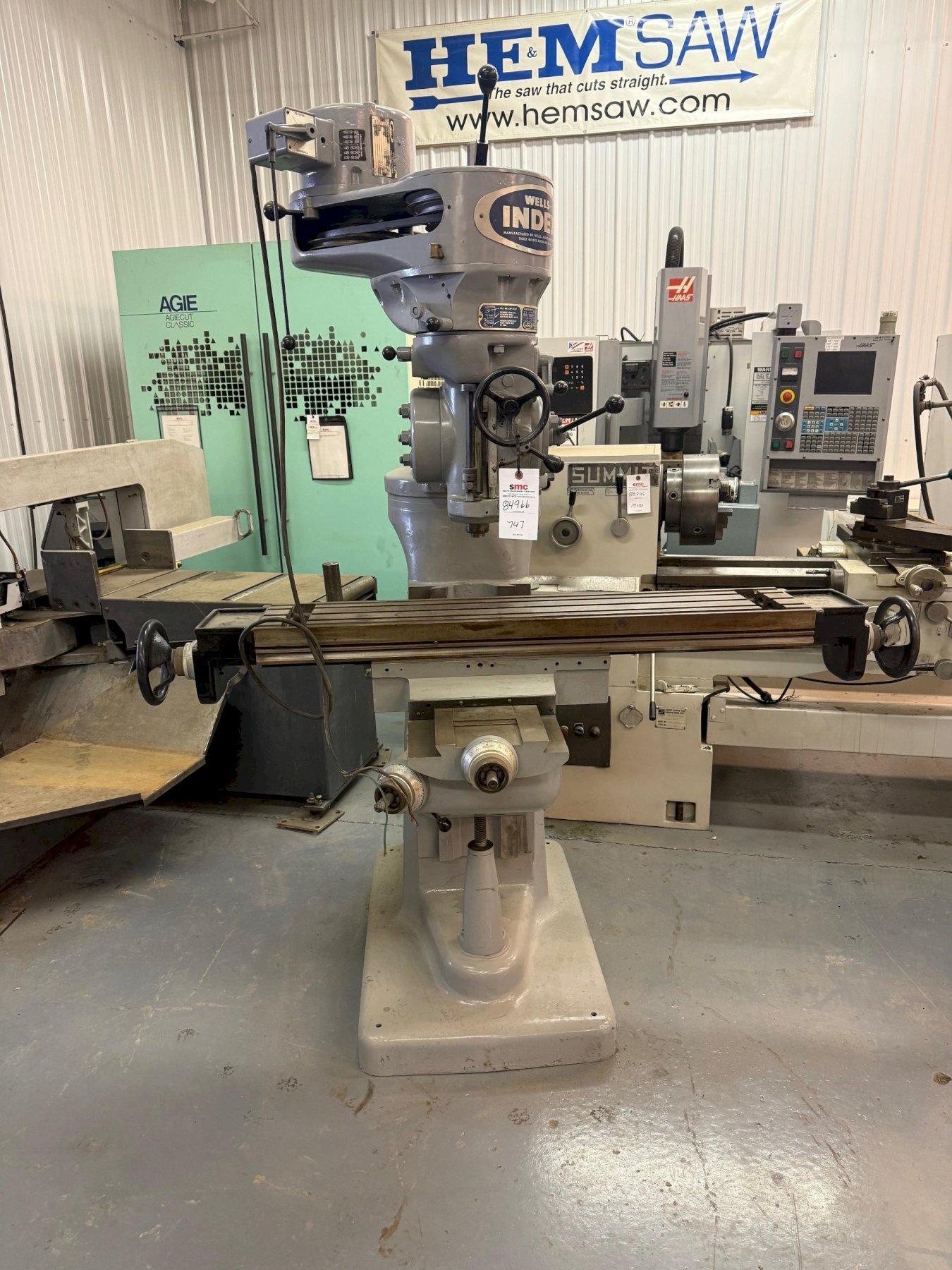 1 - PREOWNED WELLS INDEX MILL, MODEL #: 747, S/N: 17696