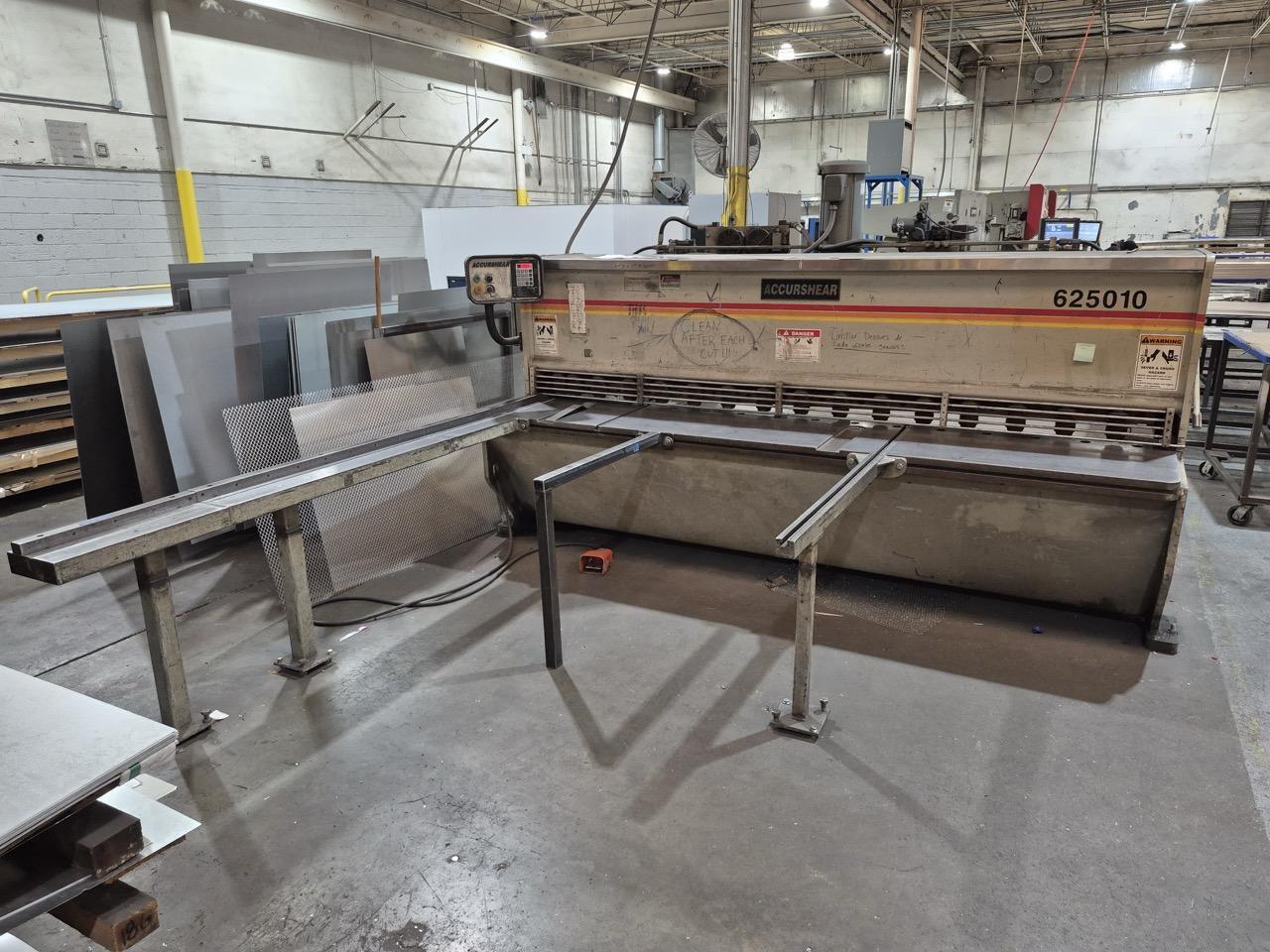 1/4” x 10’ Accurshear 625010 Hydraulic Shear, 1999
