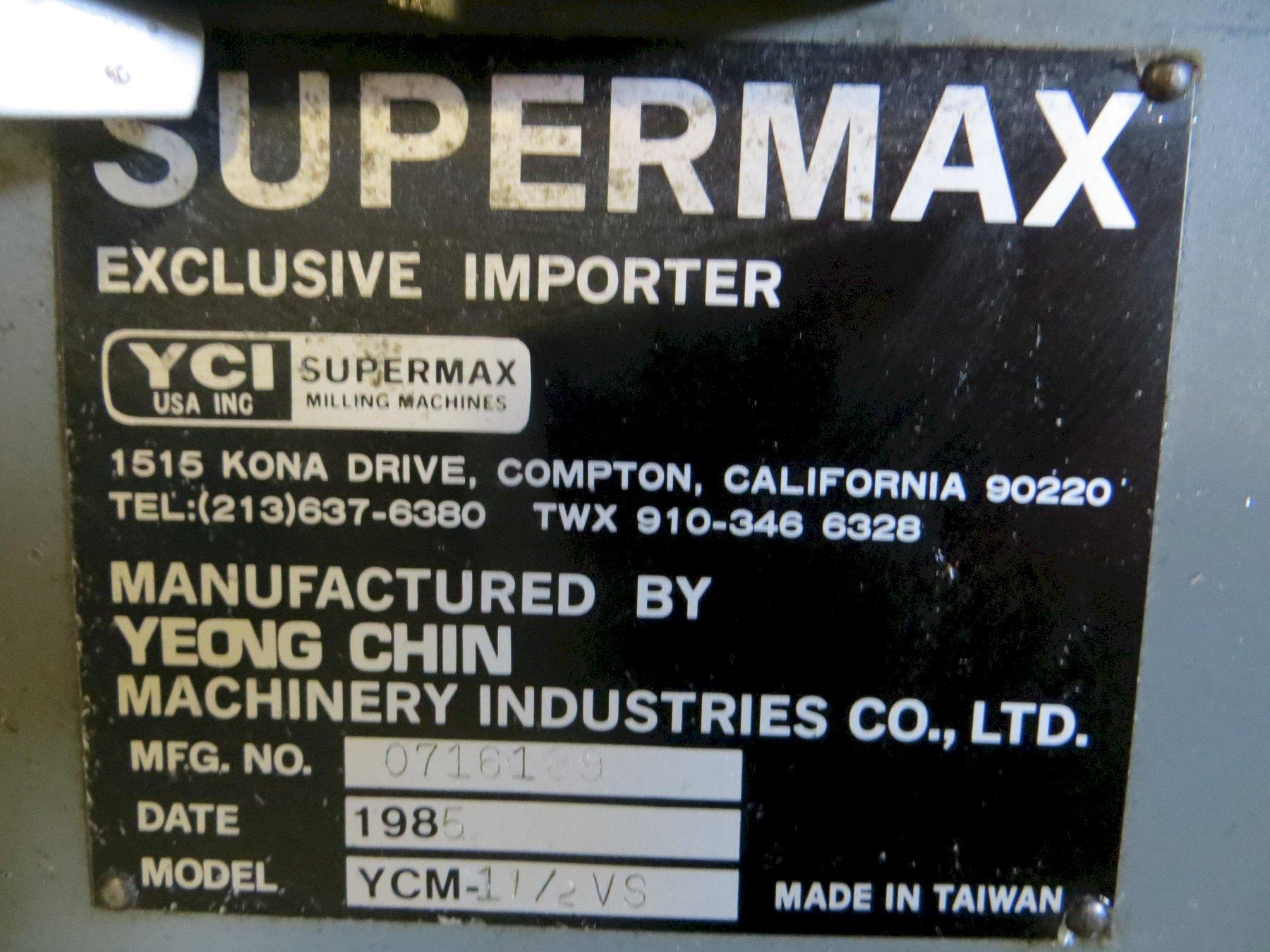 9" x 42" Supermax Vertical Milling Machine w/ Acu-Rite Digital Readout