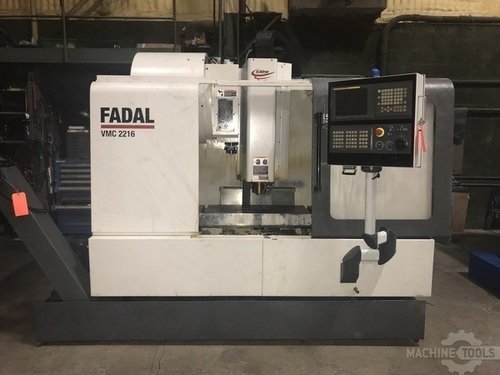 Fadal VMC 2216HT CNC Vertical Machining Center w/Fanuc 18iMBA5, 10K Spindle, 24 Side Mount ATC, 40 Taper, Chip Conveyor, Rigid Tap, 2006