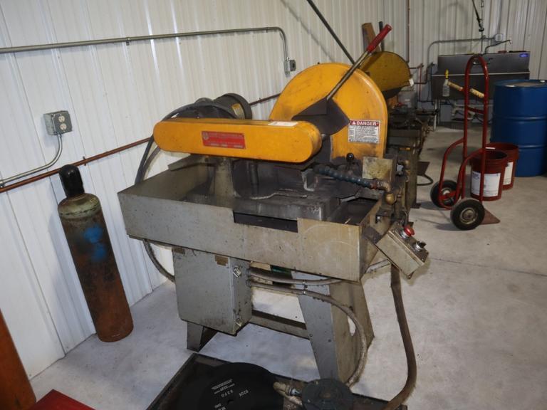 Everett 16" Abrasive Chop Saw, 10 HP Motor, Hand Feed, Vise, Coolant System- Auction Item