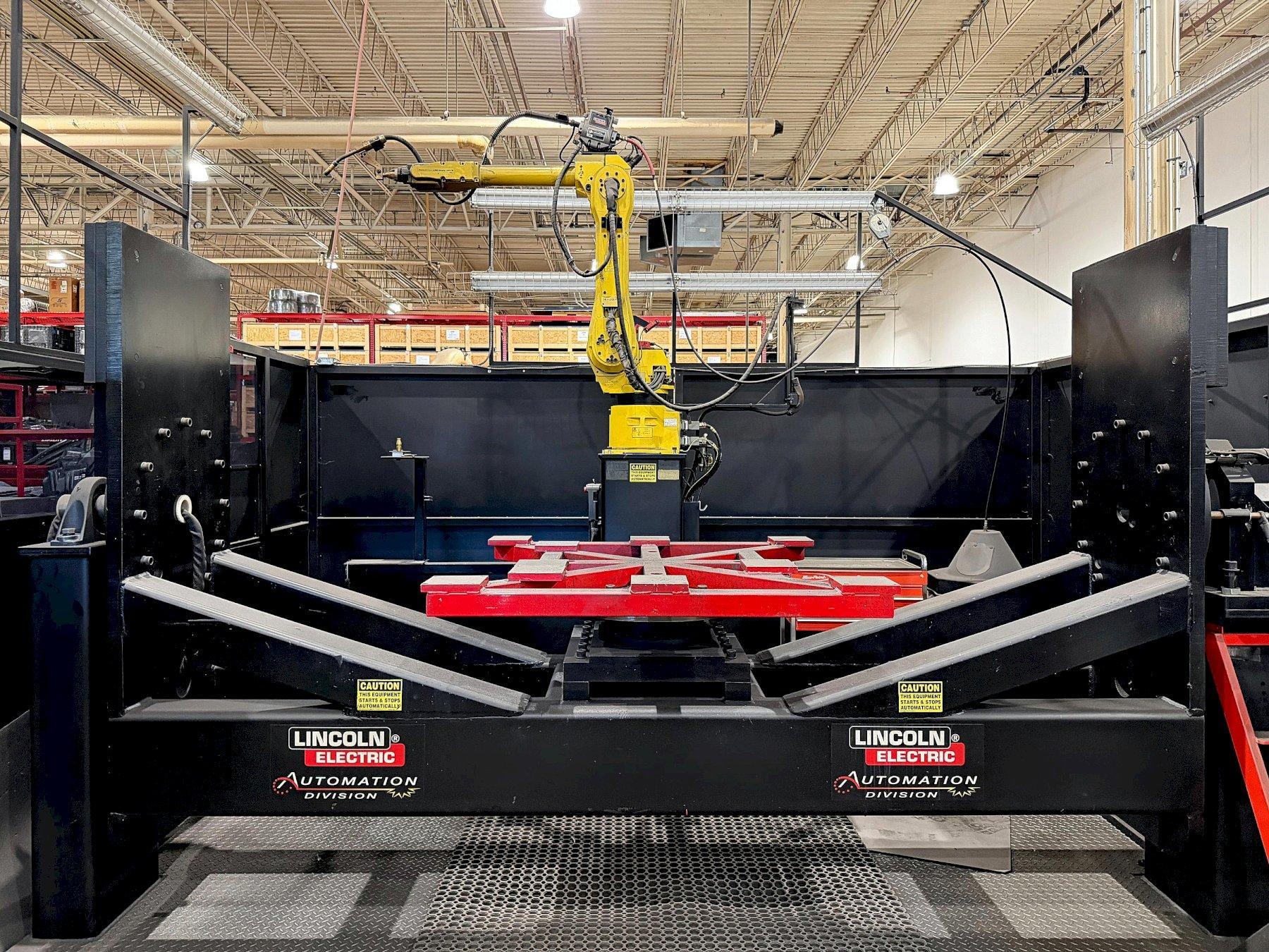 Lincoln Electric ArcMate 120iB/10L Drop-Center Weld Cell