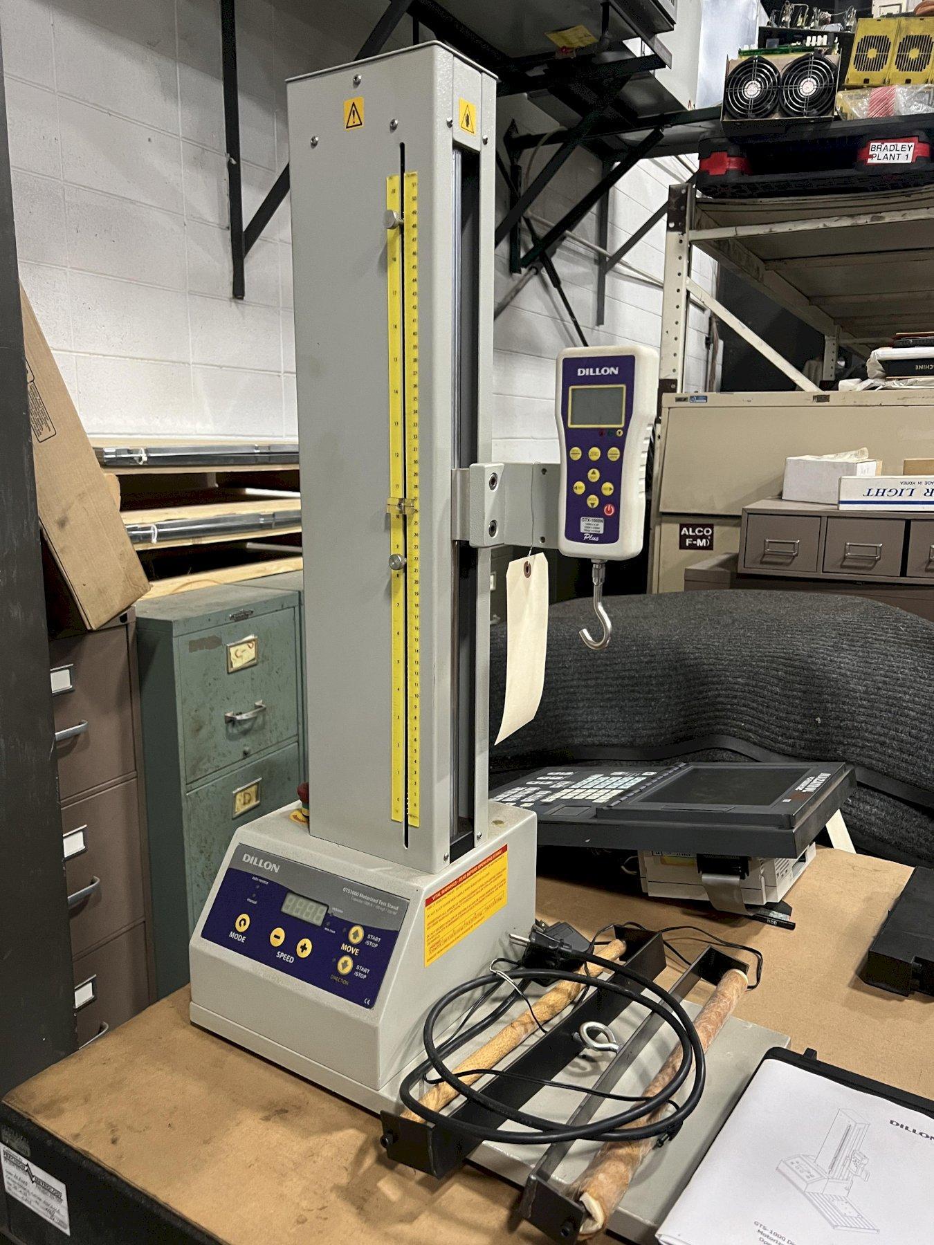 DILLON / QUANTROL TEST STAND, MODEL GTS-1000, BALLSCREW DRIVEN, DIGITAL, GTX-PLUS FORCE GAUGE