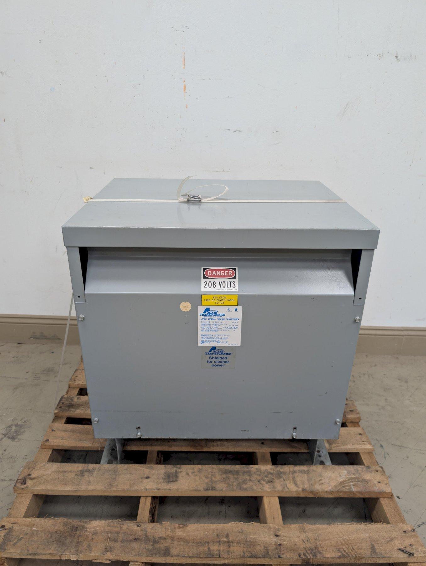 Acme TC-53312-3S 30 KVA Transformer 480V to 208Y/120V 3 Phase