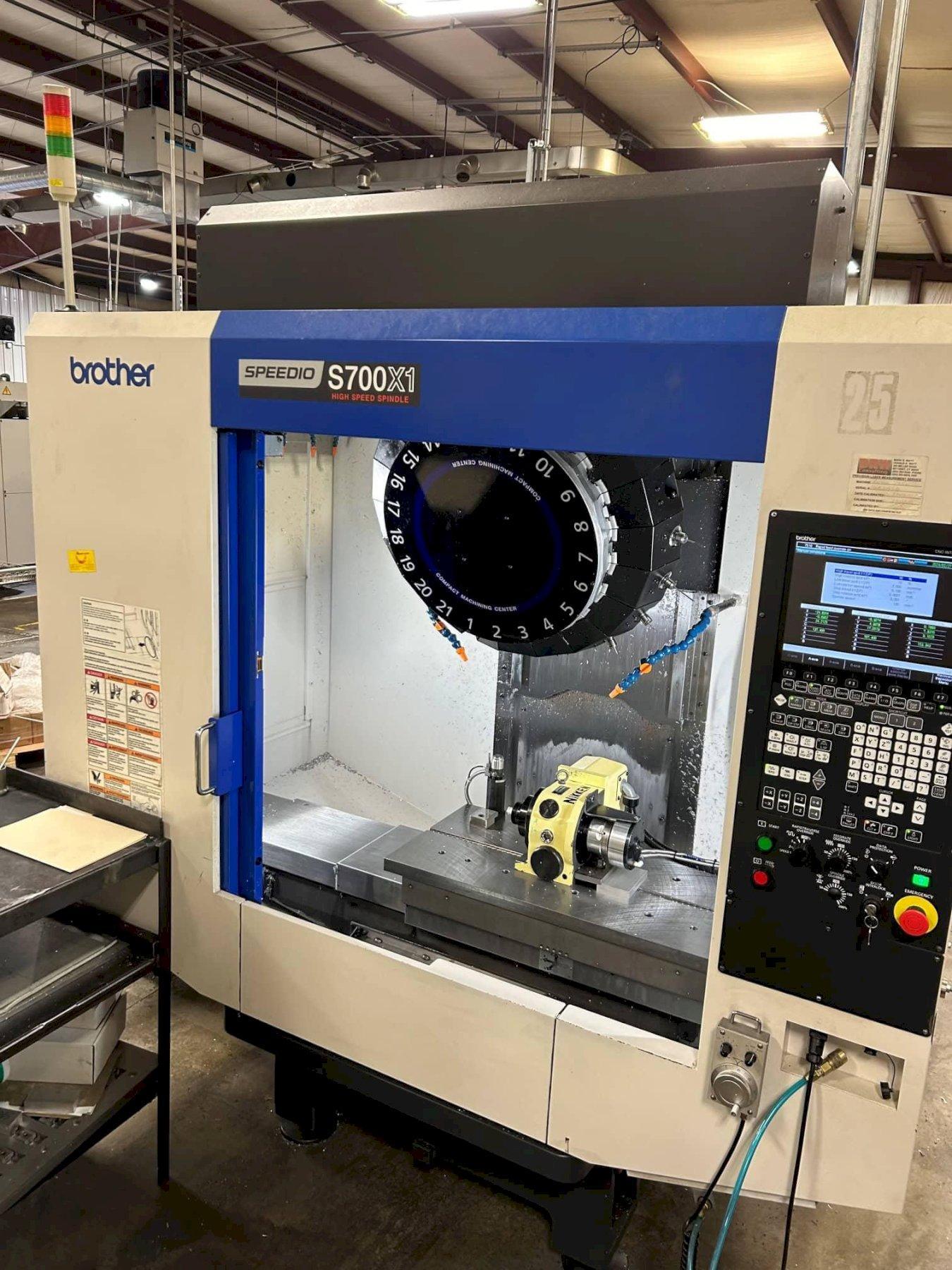 Brother Speedio S700X1 CNC VMC, 2018 – Low Hours, 4th Axis, Tooling Included