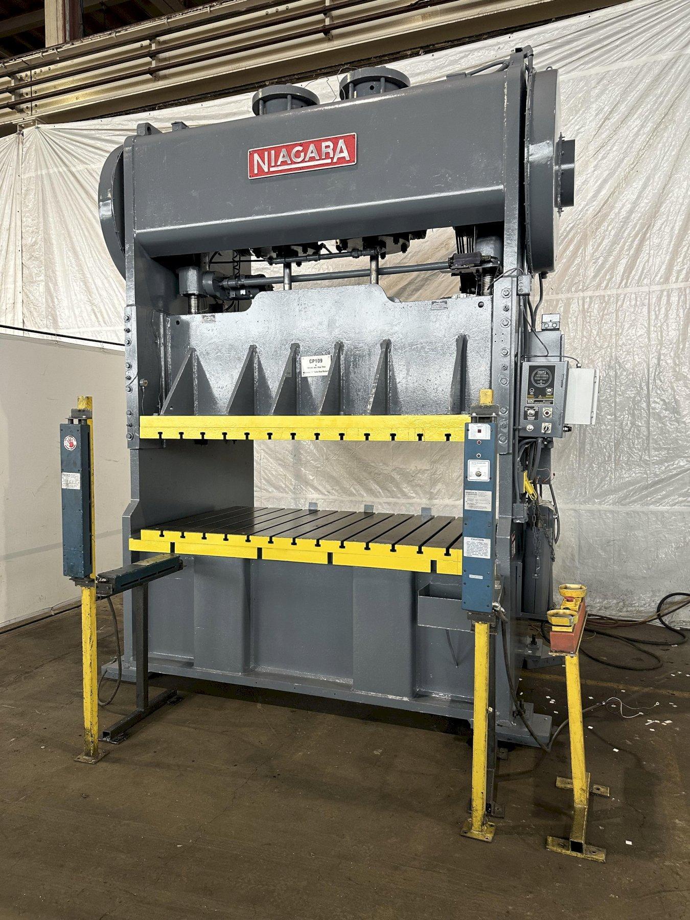 150 TON NIAGARA P2-150-84-48 STRAIGHT SIDE PRESS. STOCK # 0313223
