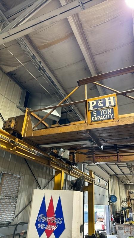 1 - PREOWNED P&H 5 TON 42' SPAN DOUBLE GIRNDER BRIDGE CRANE