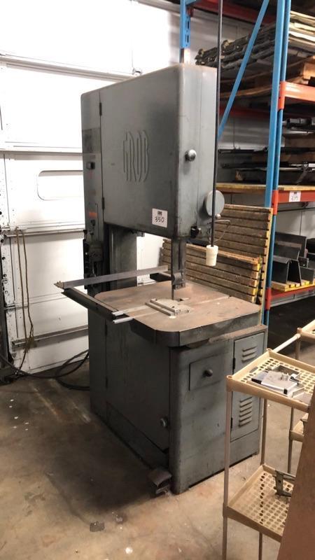 1 - PREOWNED GROB VERTICAL BANDSAW, MODEL #: NS24, S/N: 1936