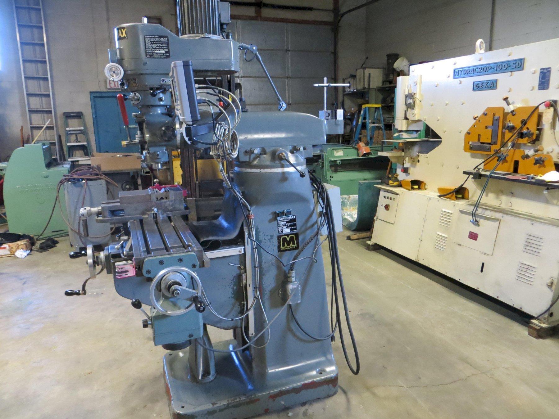 9" x 42" Supermax Vertical Milling Machine w/ Acu-Rite Digital Readout