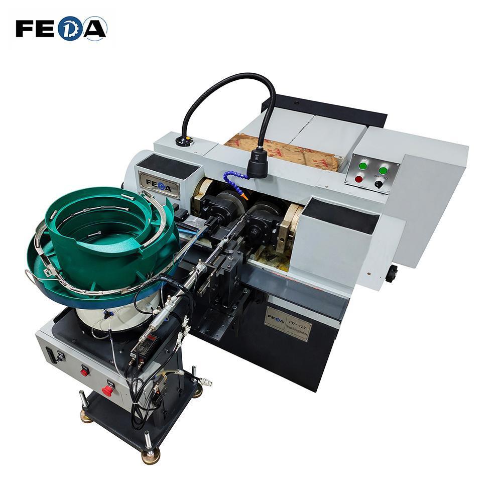 1. Automatic feeding with adjustable brackets
2. Speed is adjustable for different products
3. 54mm hole diameter for SKD11/DC53 thread rolling dies 
4. Max. Rolling pressure is about 120KN
5. It is easy to operate and maintain the machine
6. CE, ISO9001-2008

Specification		
Working diameter	2-20/mm	
Thread pitch	0.4-2.5P	
Thread length	In feed & Thru feed	
Spindle speed	42/53/68/87rpm	
Outside diameter of rolling die	120mm-175mm	
Inside diameter of rolling die(keyway)	54mm 	
Thickness of rolling die	80mm	
Min.center distance between die spindles	120mm	
Max.center distance between die spindles	196mm	
Machine motor / Hydraulic motor	4.2KW	
Max.rolling pressure	12T	
Supply voltage	380V 3P 50Hz	
Weight(reference)	1500(KG)	
Package Dimension(L*W*H)	1325*1300*1400 mm	
Dimension(L*W*H)	1176*1160*1200 mm