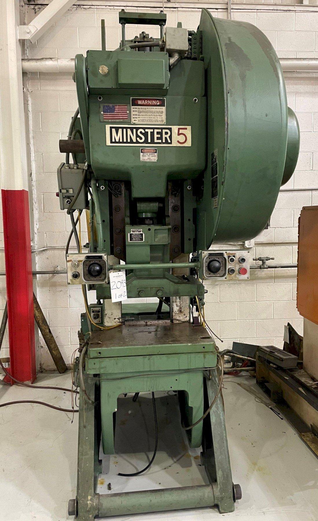 45 ton Minster #5 SS, OBI / Gap Flywheel Mechanical Metal Stamping Press, Year 1985, Excellent Condition!