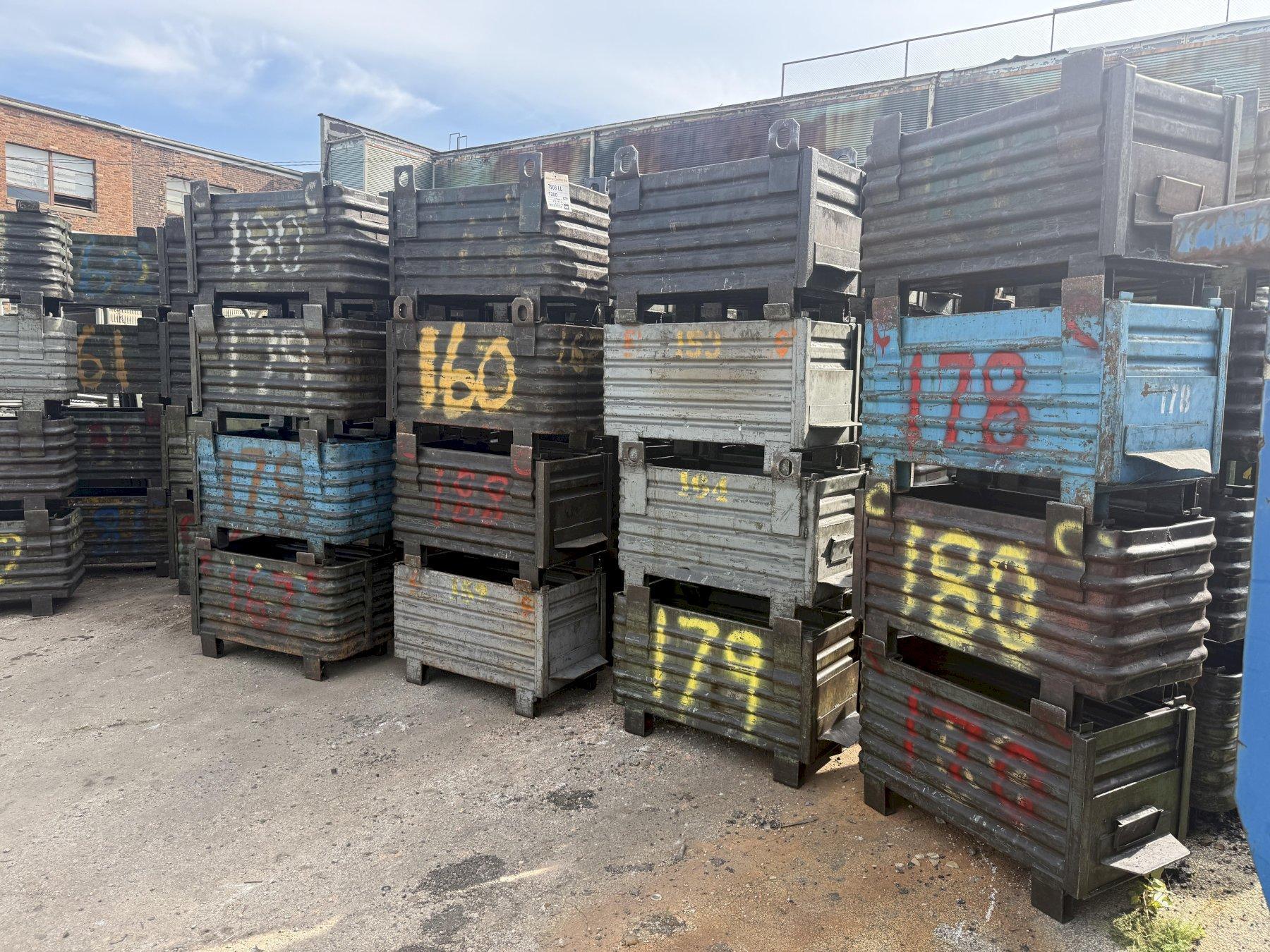 36” x 18” x 18” STEEL STACKABLE PARTS BIN TUB CONTAINER WITH DUMP DOOR, 200+ AVAILABLE: YOBRO #25062