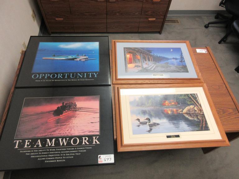 Outdoor Darrell Bush Wildlife Portraits (2) and Inspirational Office Portraits (2)- Auction Item