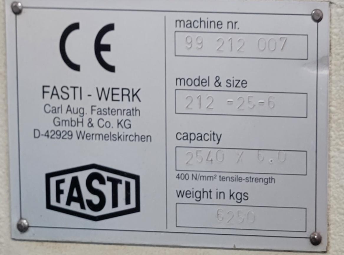 8' x 1/4" FASTI UNIVERSAL CNC FOLDING MACHINE MODEL 212-25-6