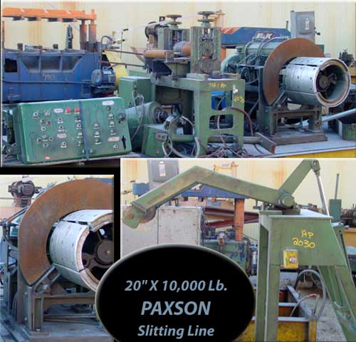 20" x 3.75" X 10,000 Lb PAXSON SLITTING LINE (12467)