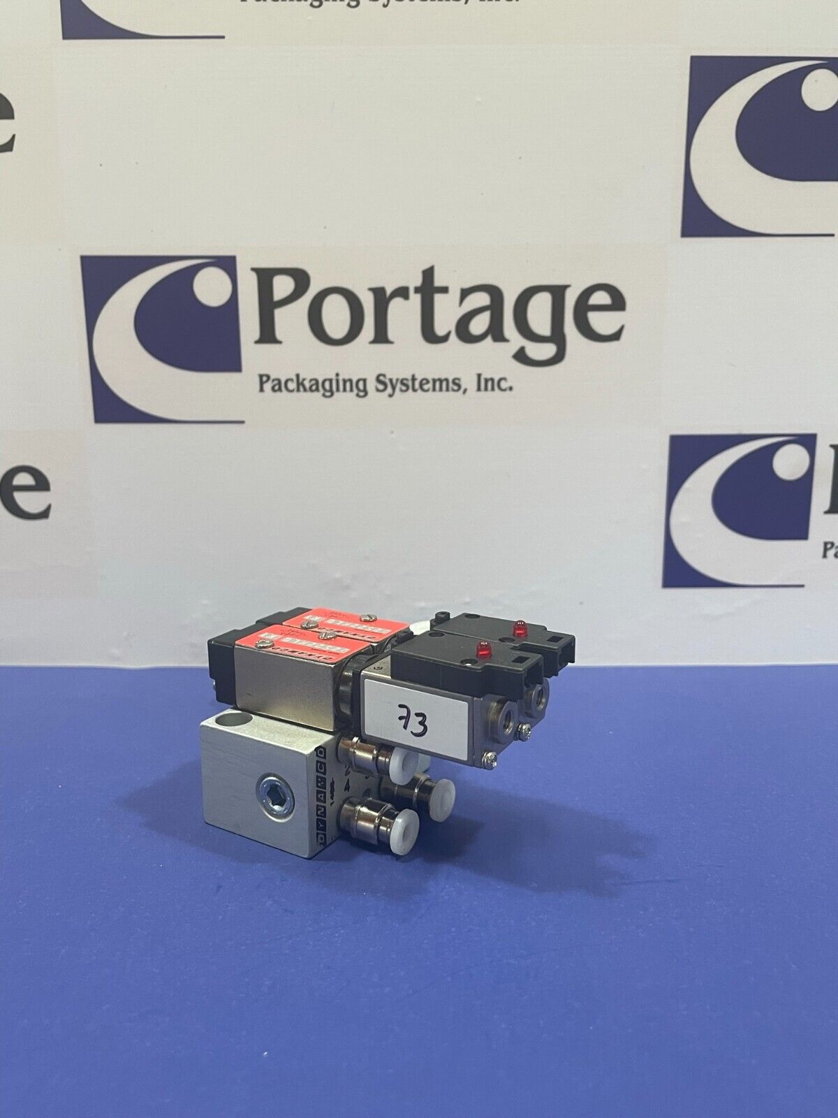 26897A1 Replacement Valve Pack  Automated Packaging Systems Autobag Advantage. Replacement for 26897A1 Automated Packaging Systems Advantage Counter Accumulator Door Solenoid. Assembly. New removed fr