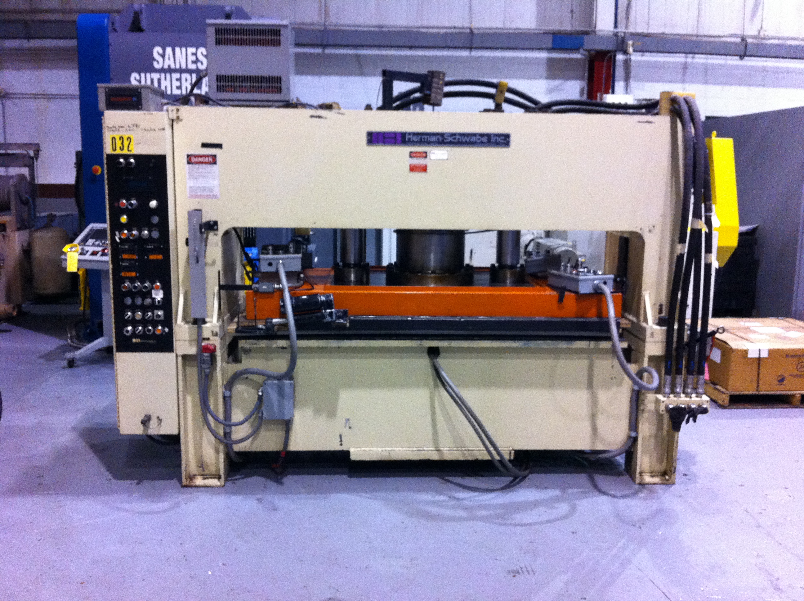 150 TON HERMAN SCHWABE MODEL SR-150 HYDRAULIC DIE CUTTING PRESS, 8
