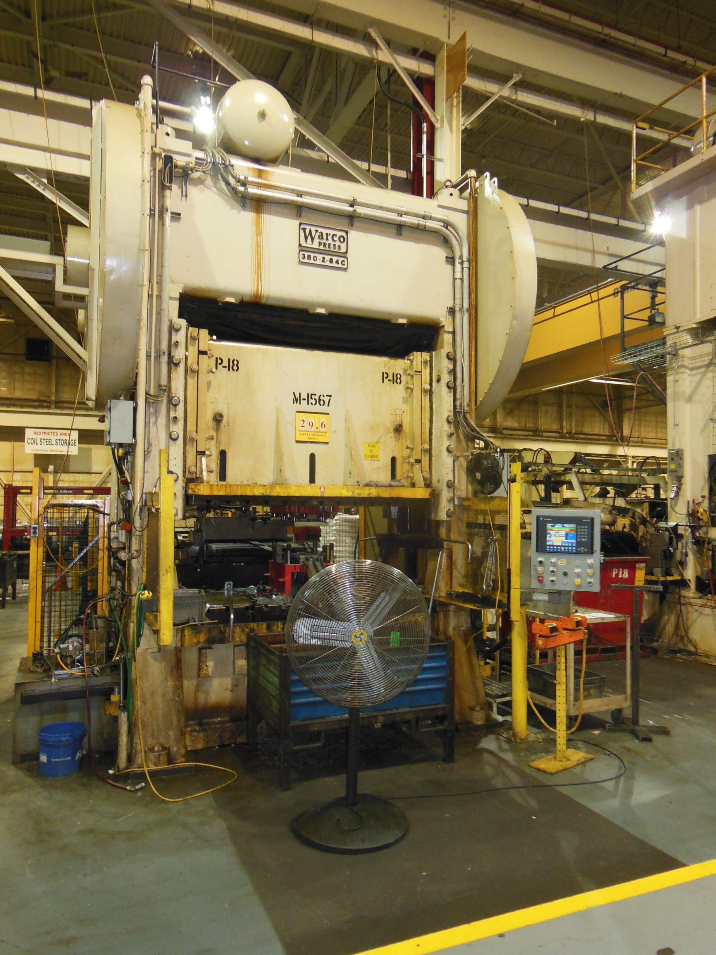 350 TON WARCO STRAIGHT SIDE PRESS, MODEL 350-2-84C, 12