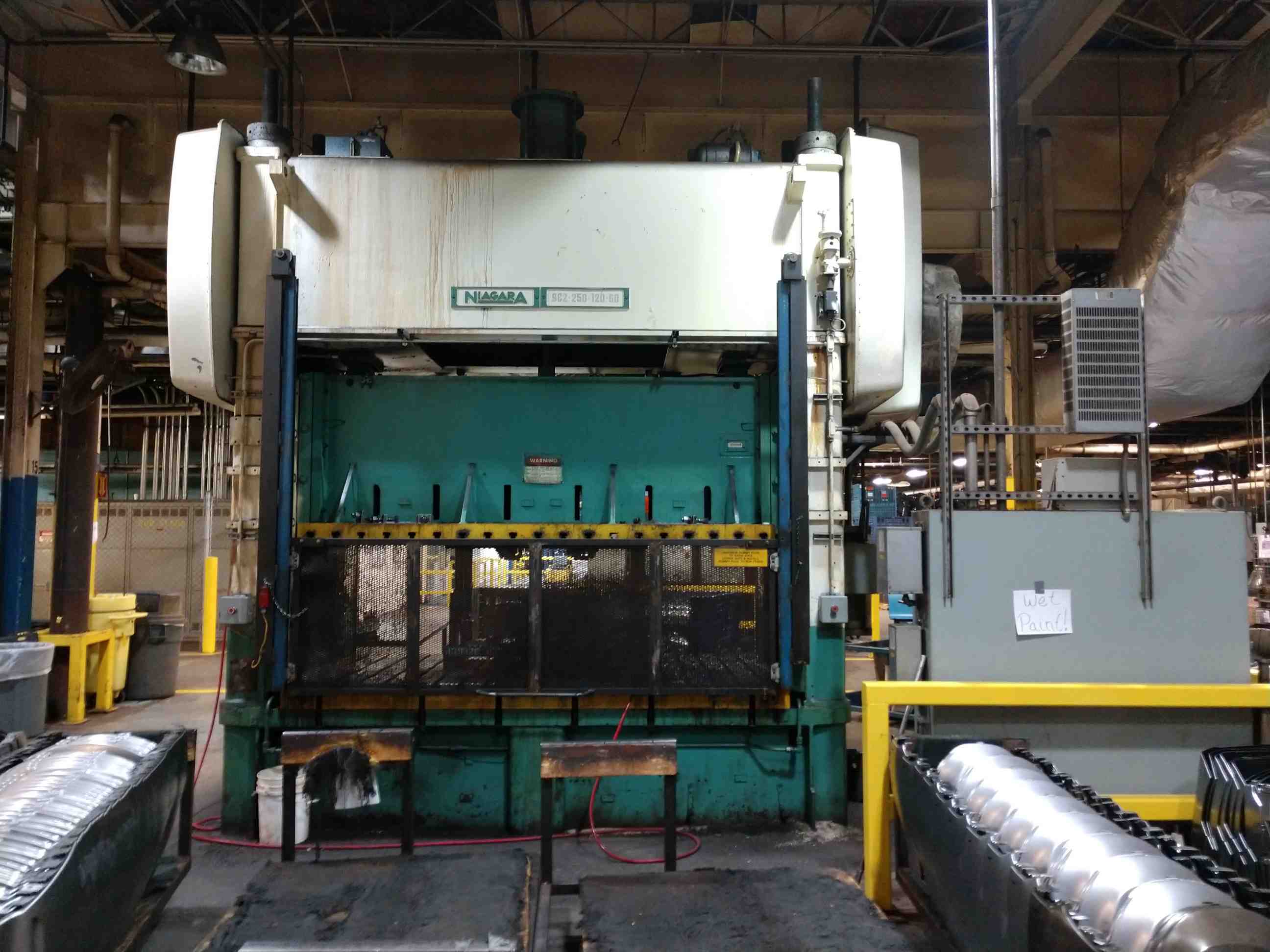250 TON NIAGARA STRAIGHT SIDE DOUBLE CRANK PRESS, MODEL SC2-250, 12