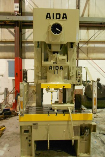 121 Ton Aida C-11(2), Metal Stamping Gap Frame Press For Sale, Can be seen under power!