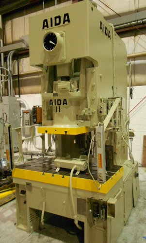 121 Ton Aida C-11(2), Metal Stamping Gap Frame Press For Sale, Can be seen under power!