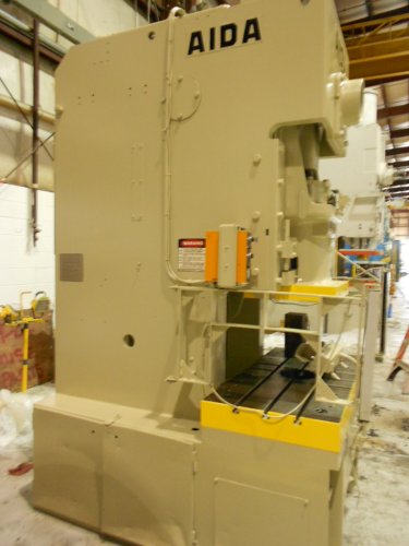 121 Ton Aida C-11(2), Metal Stamping Gap Frame Press For Sale, Can be seen under power!