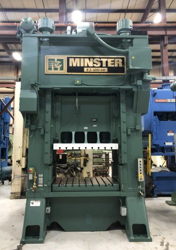 400 Ton Minster E2-400-60-48 Hevi-Stamper Straight Side Press, New 2001