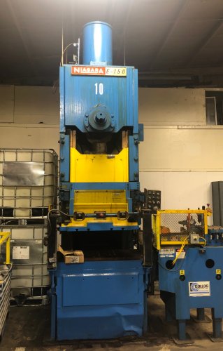 150 Ton NIAGARA E-150 OBS / Gap Frame Used Mechanical Metal Stamping Press For Sale, Under Power!